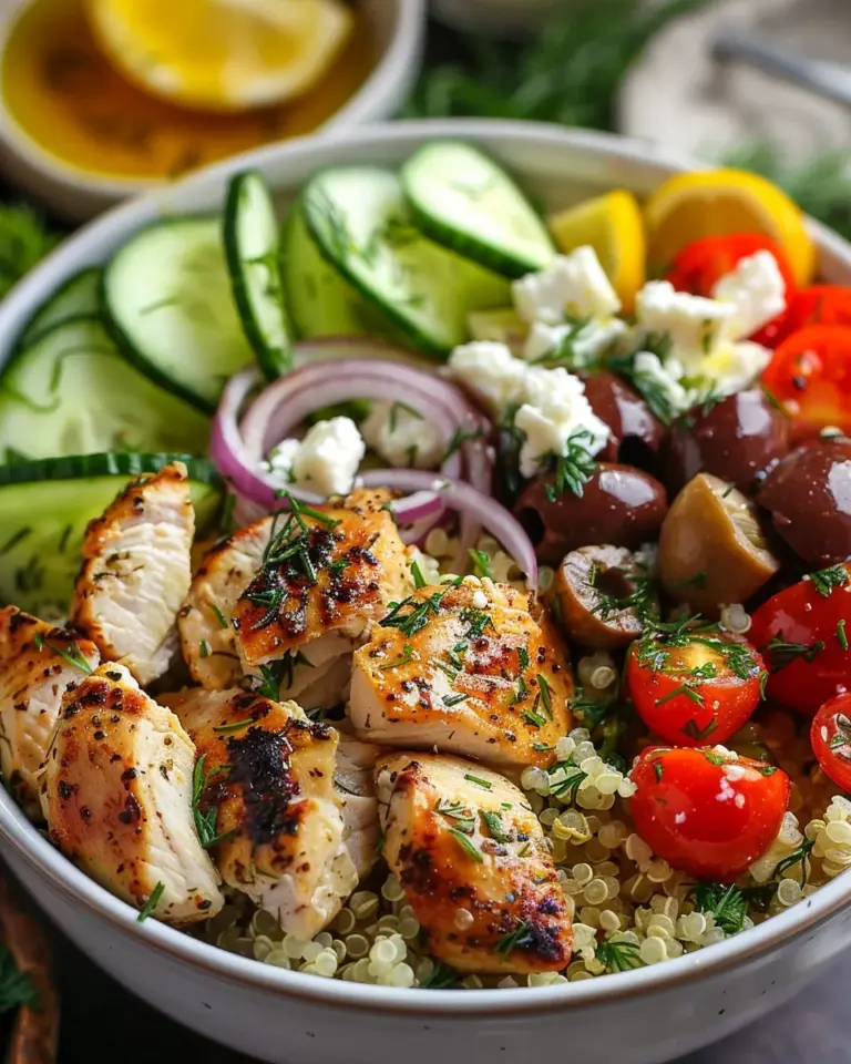 Zesty and Fresh: Mediterranean Lemon-Dill Chicken Bowls for Effortless Meal Prep
