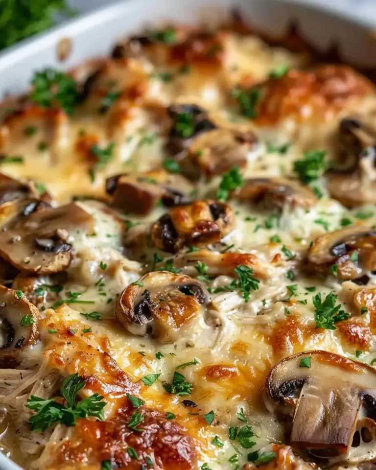 Keto Garlic Mushroom Chicken Casserole