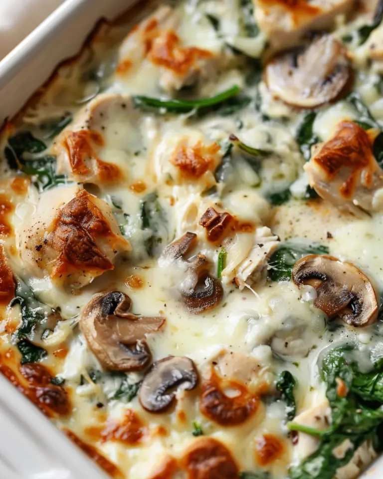Chicken Spinach & Mushroom Low Carb Oven Dish