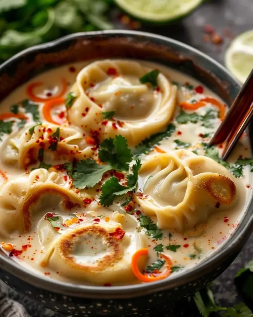 Thai Potstickers with Coconut Broth