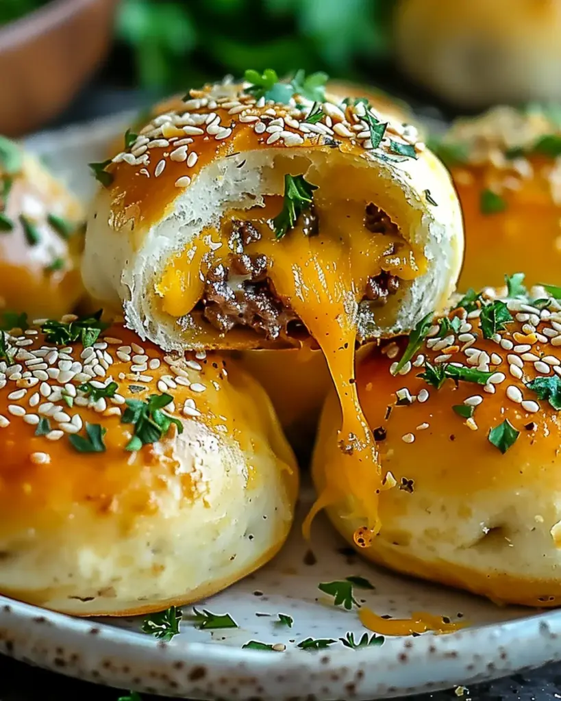 Irresistibly Cheesy Garlic Parmesan Cheeseburger Bombs
