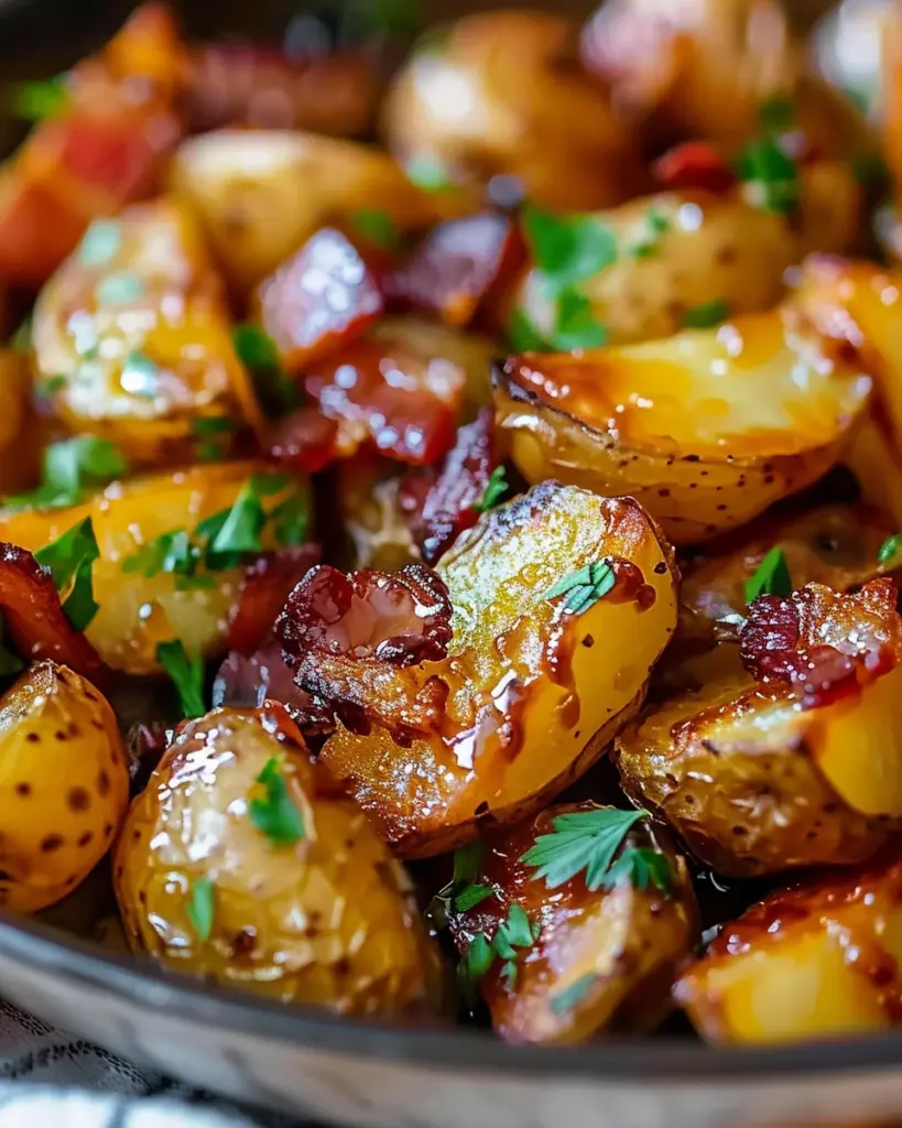Crispy Bacon Honey Roasted Potatoes
