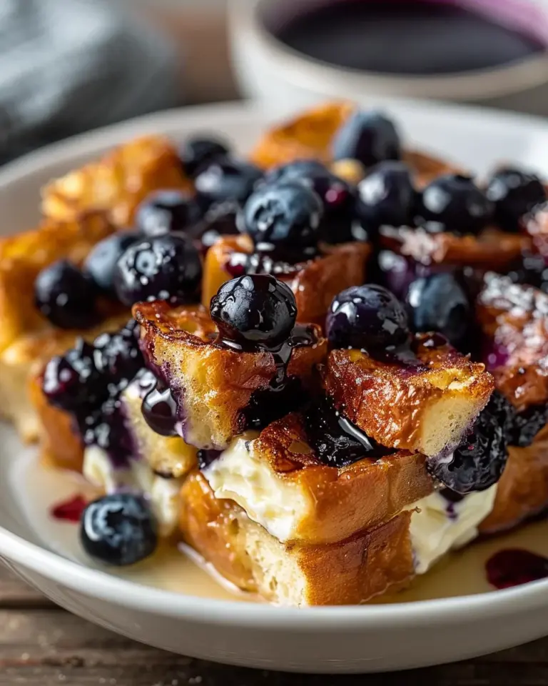 Blueberry Cream Cheese French Toast Casserole