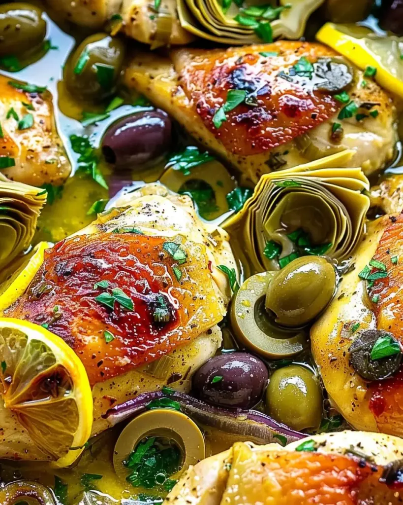 Mediterranean Lemon Chicken with Artichokes & Olives