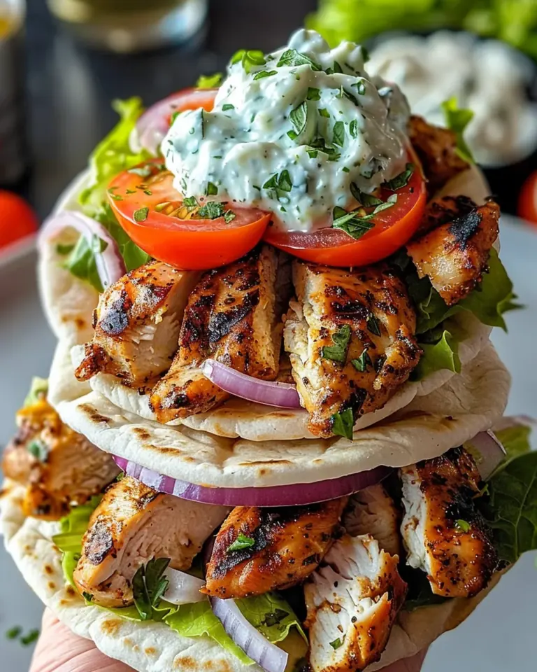Greek Chicken Gyros with Lemon-Herb Marinade and Tzatziki