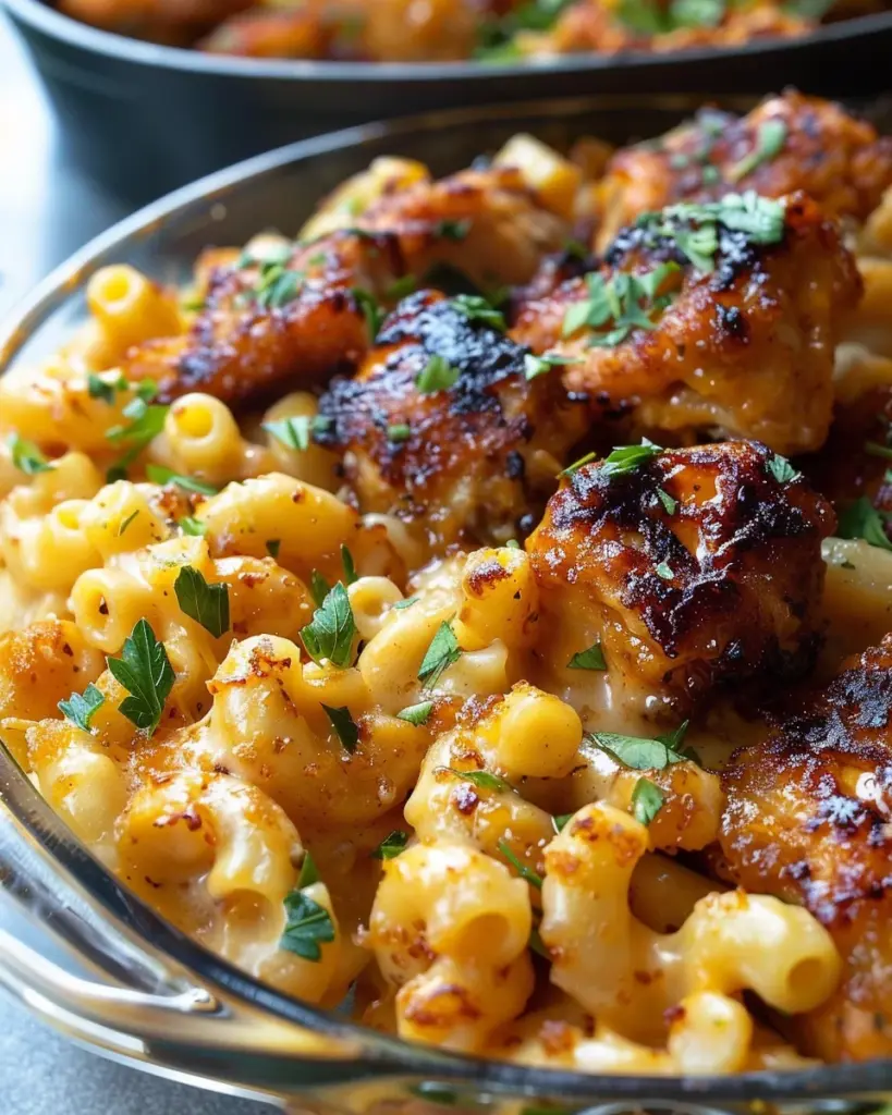 High-Protein Honey Garlic Butter Chicken with Mac & Cheese