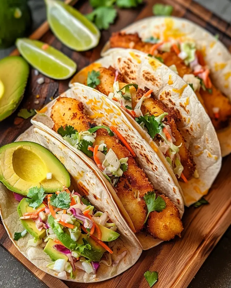 Crispy Fish Tacos with Cilantro Lime Slaw