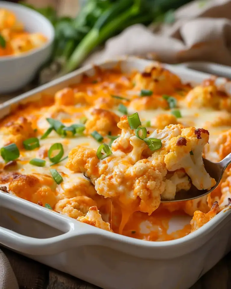 Creamy Buffalo Chicken Cauliflower Casserole Recipe