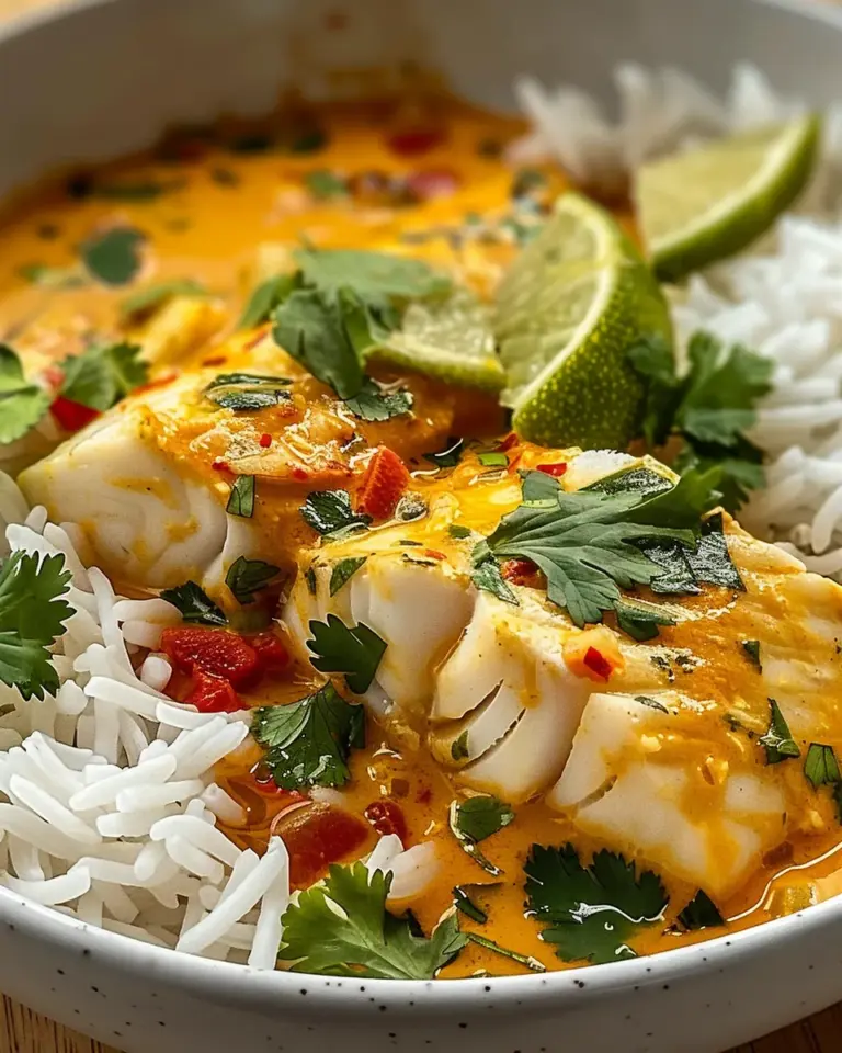 Coconut Lime Fish Curry with Jasmine Rice