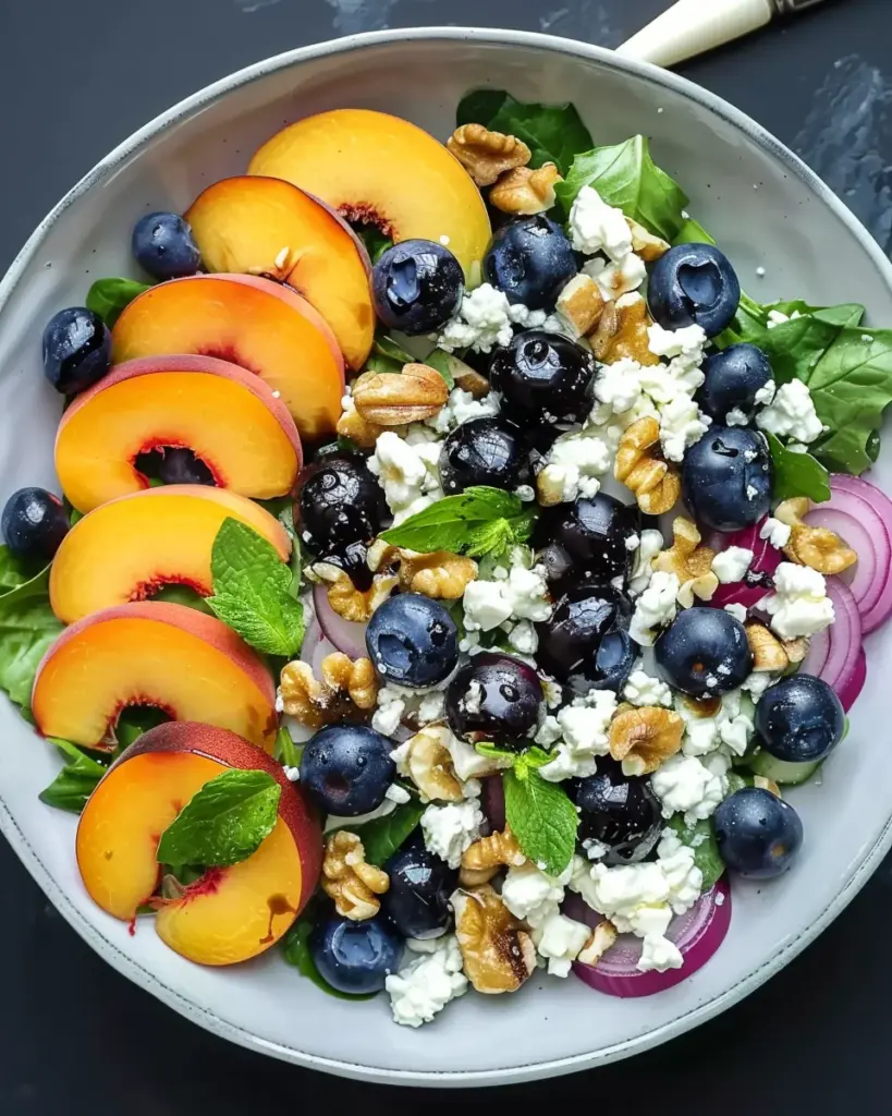 Blueberry Peach Feta Salad