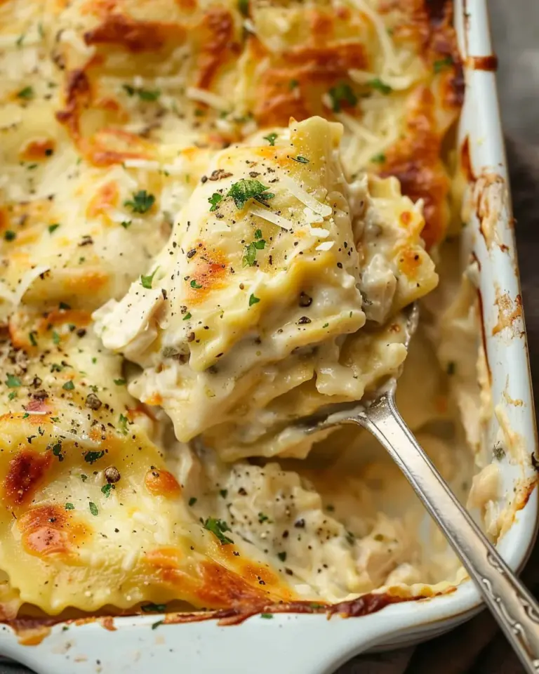 Alfredo Ravioli Casserole