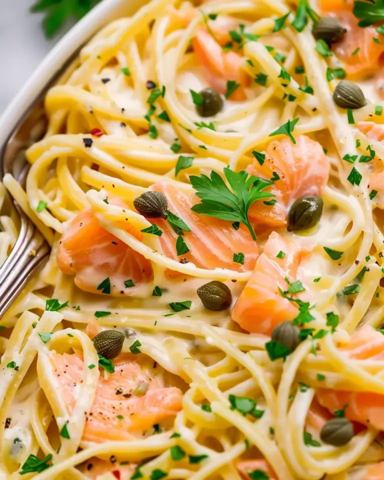Healthier Smoked Salmon Linguine