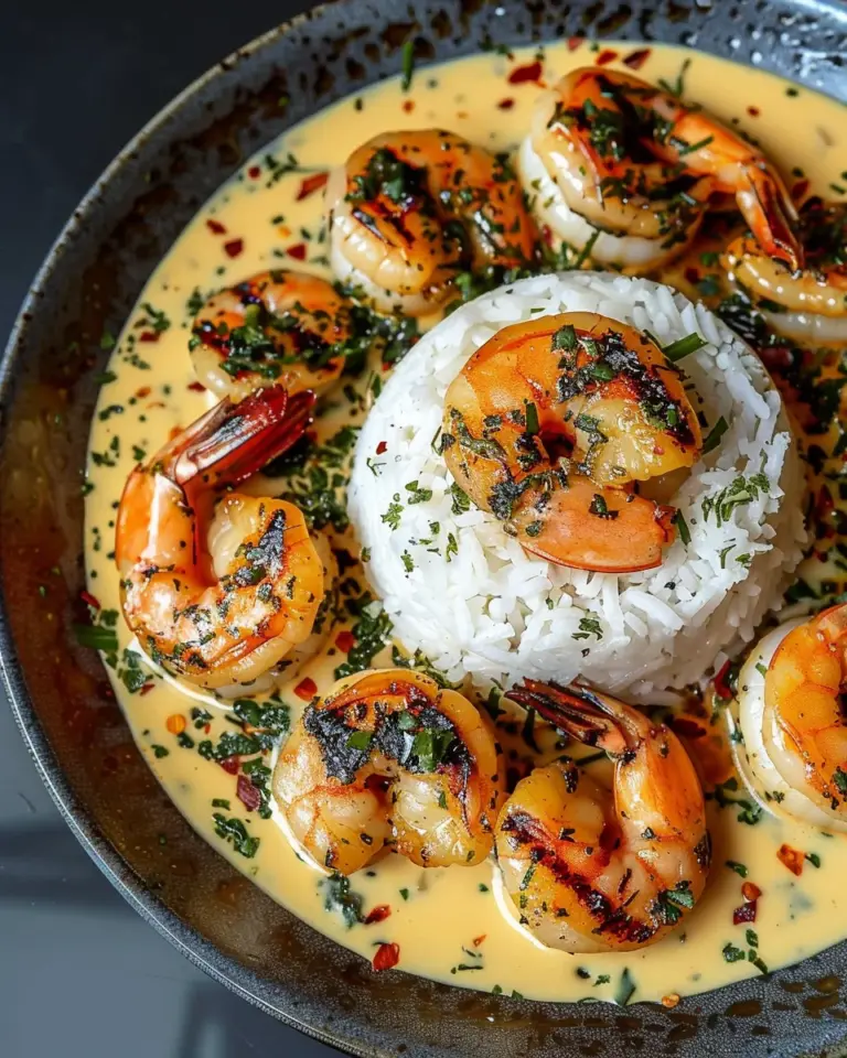 Creamy Garlic Butter Shrimp over Rice Recipe
