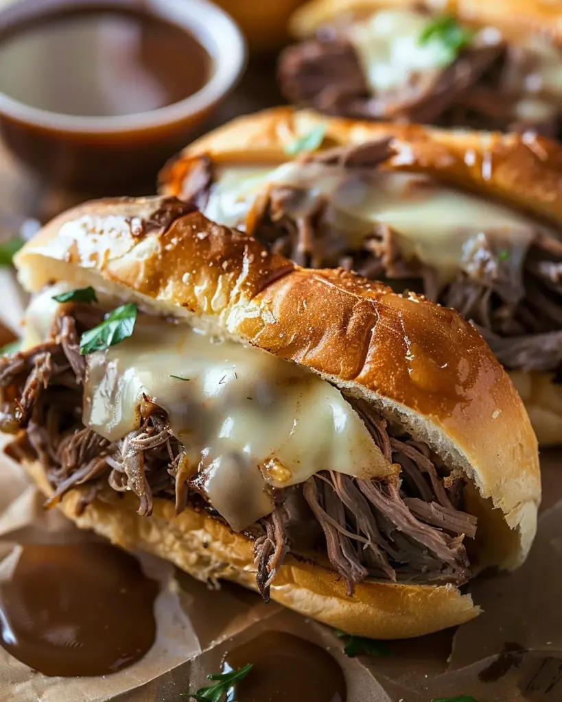 Crockpot French Dip Sandwiches