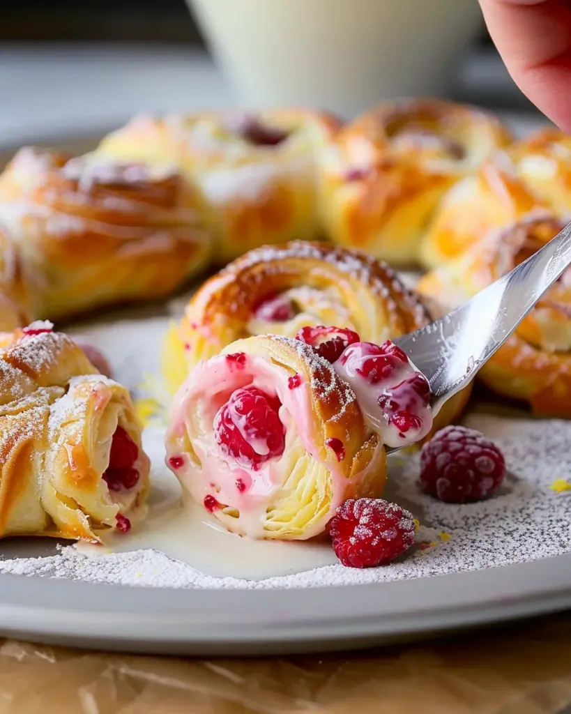 Lemon Raspberry Cream Cheese Danish Rolls