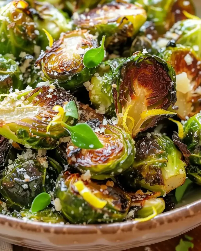 Crispy Garlic Parmesan Brussels Sprouts