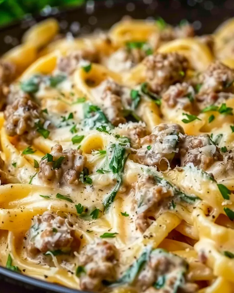 High Protein Creamy Beef Pasta