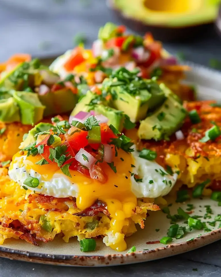 Loaded Hash Browns with Scrambled Eggs