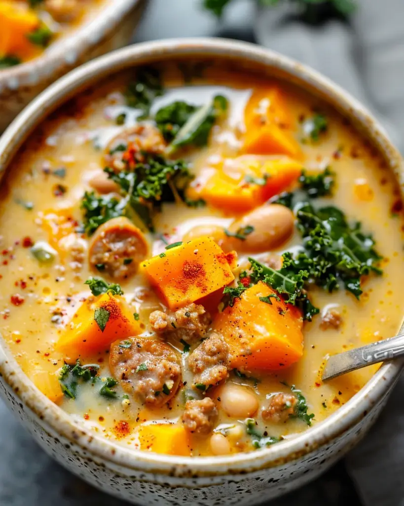 Creamy Sweet Potato and Sausage Soup