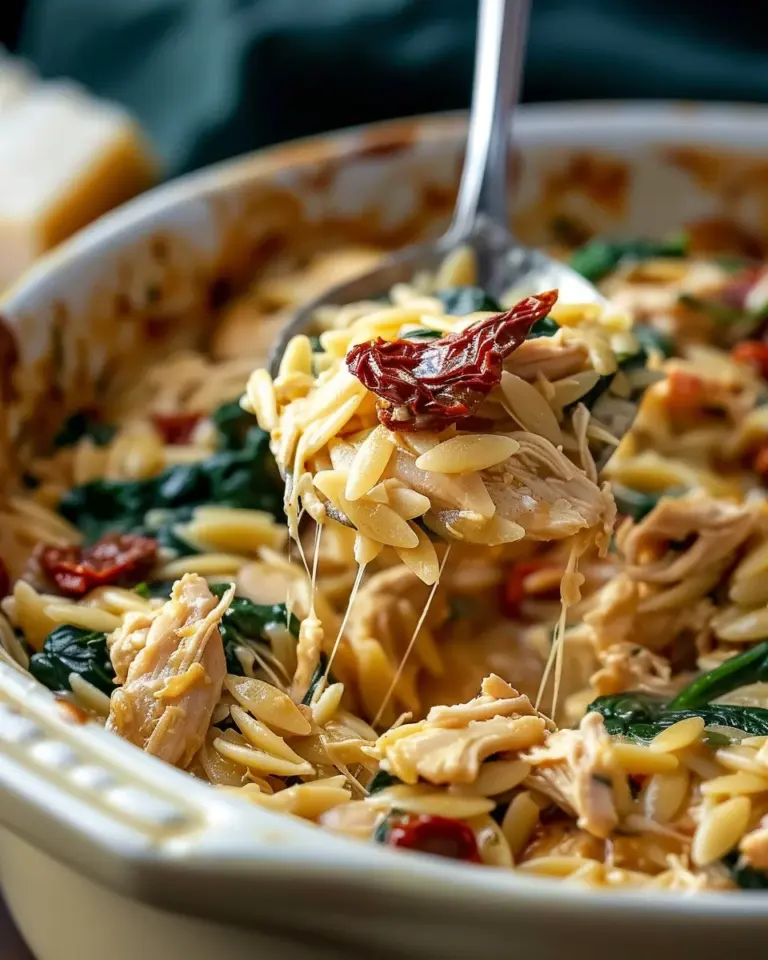 Classic Crockpot Tuscan Chicken Orzo