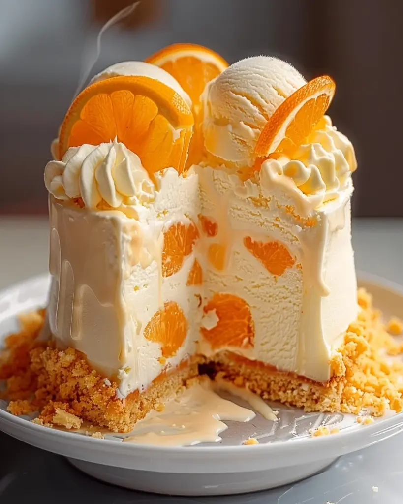 Orange Creamsicle Ice Cream Cake Recipe