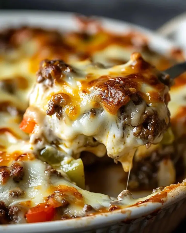 Low Carb Philly Cheesesteak Casserole
