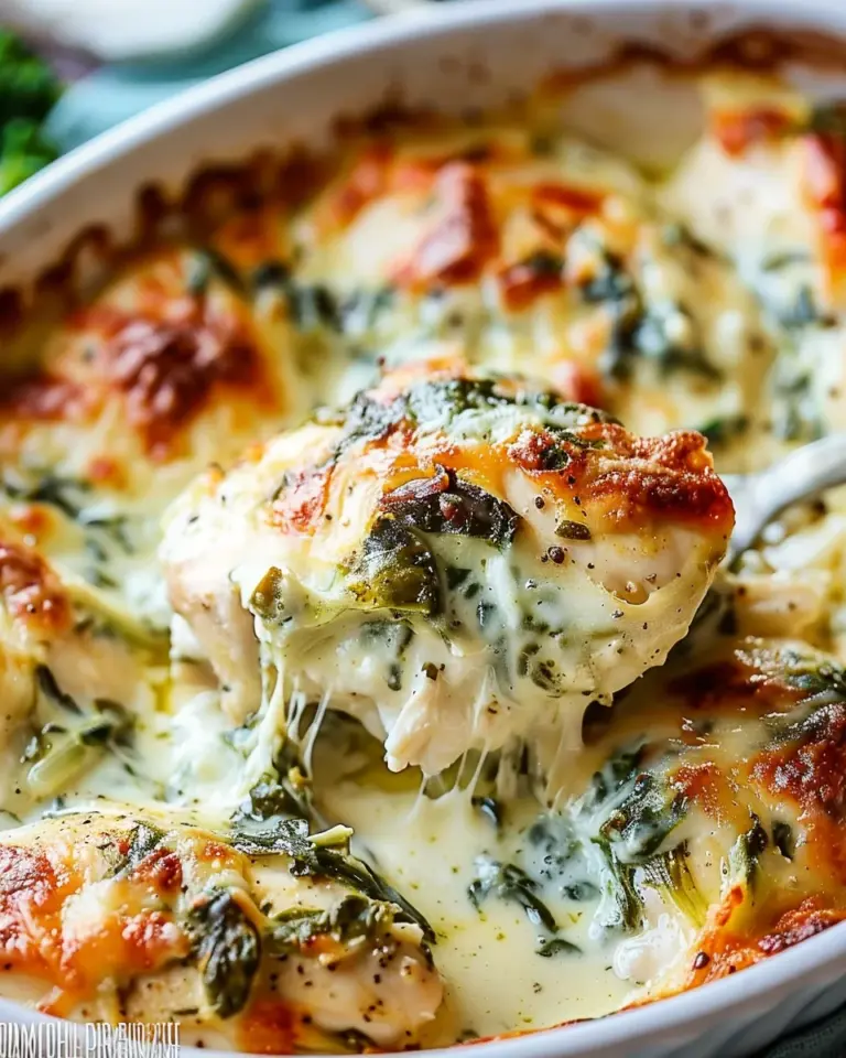 The Perfect Spinach and Artichoke Chicken Bake