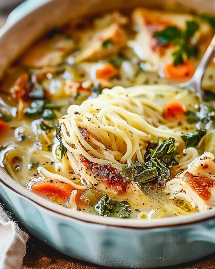 Healing Ginger Garlic Chicken Noodle Soup