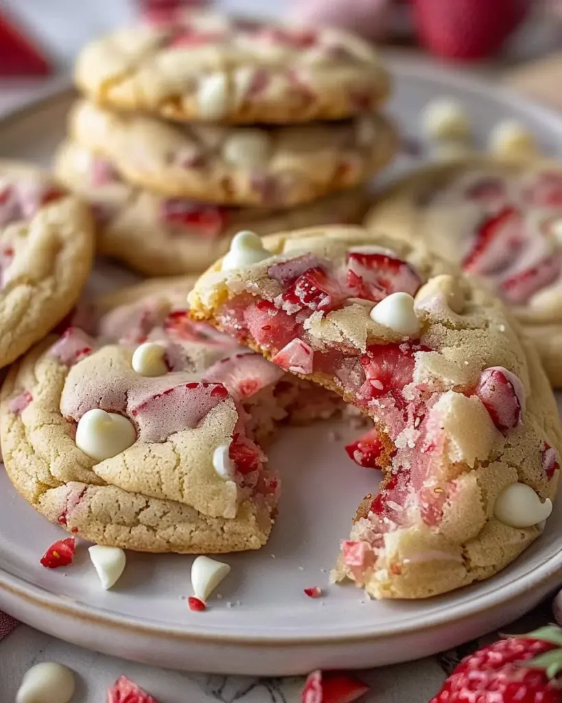 Irresistible Valentine’s Strawberry White Chocolate Cookies