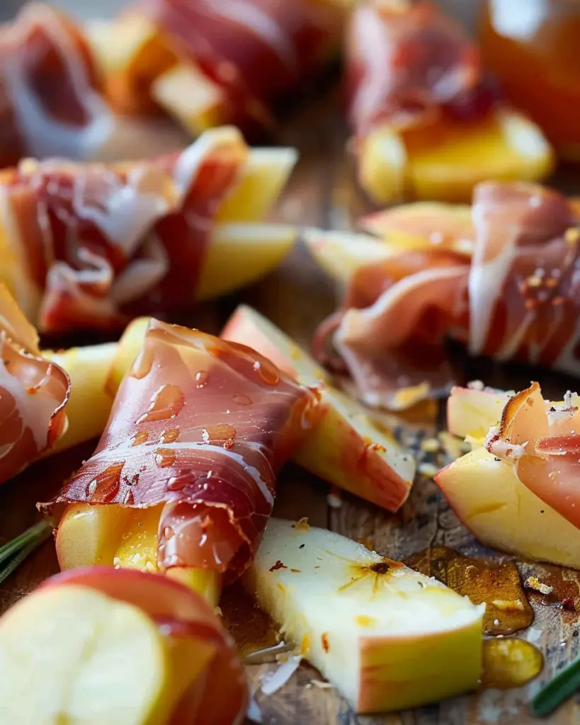 Prosciutto-Wrapped Cheese and Apple Bites