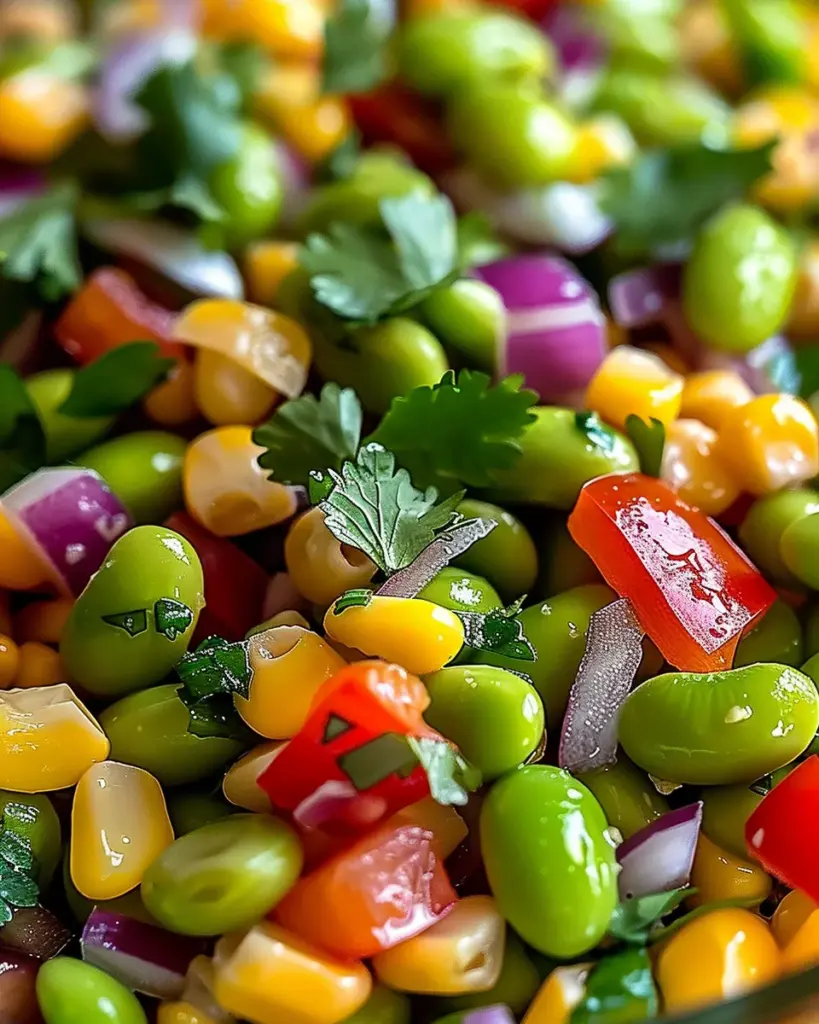Edamame Salad with Cilantro Lime Dressing
