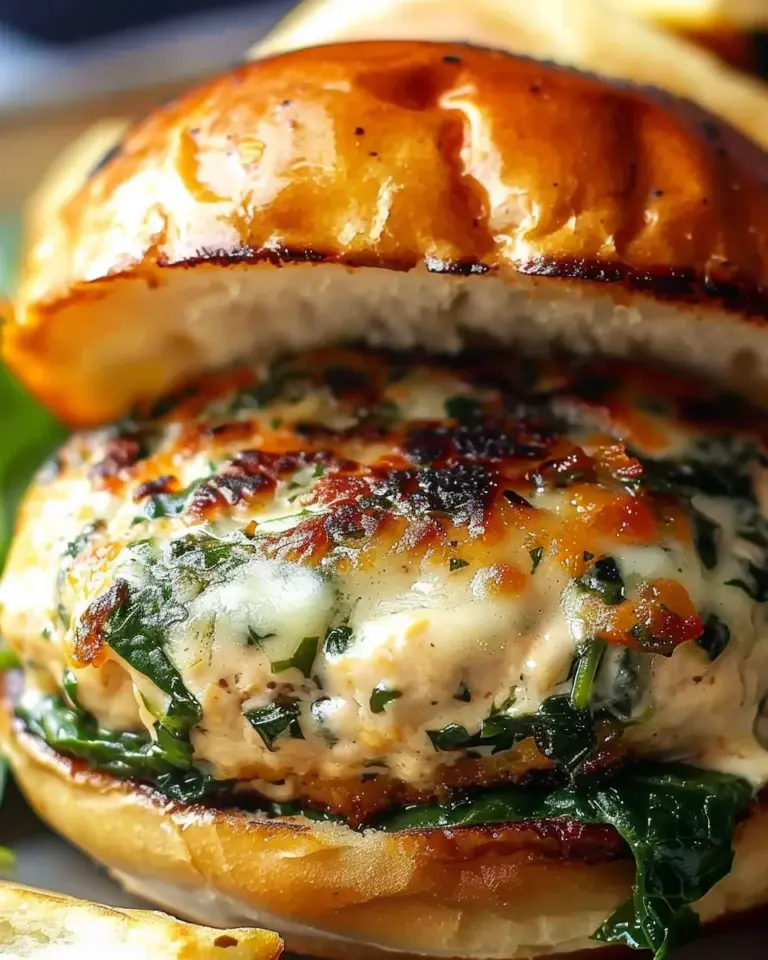 White Cheddar Spinach Chicken Burgers