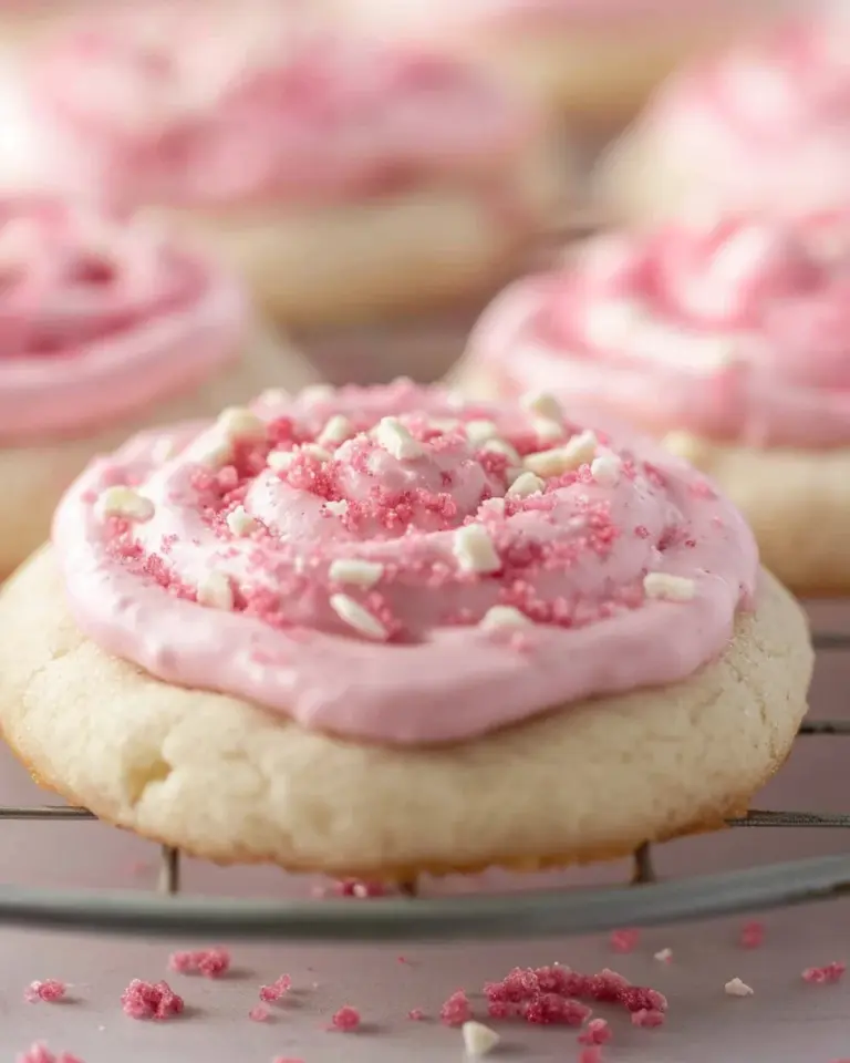 Copycat Crumbl Pink Velvet Cookies with a Cake Mix