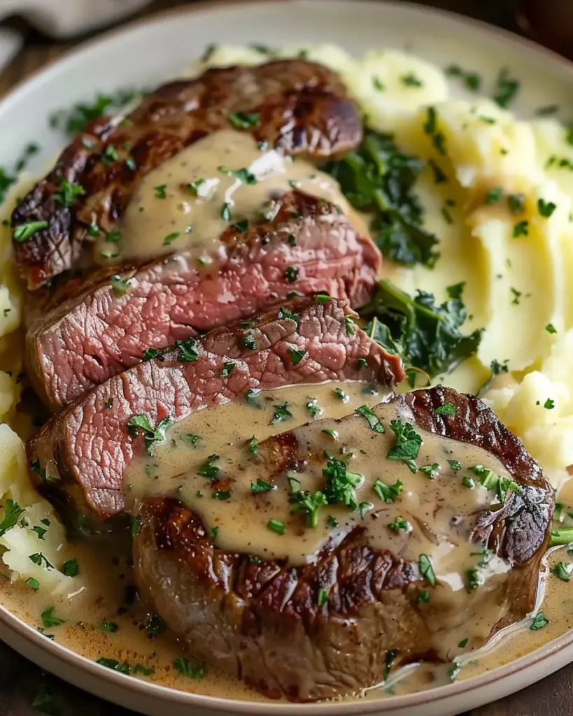 Savory Gaelic Irish Steaks with Whiskey Cream and Colcannon Delight