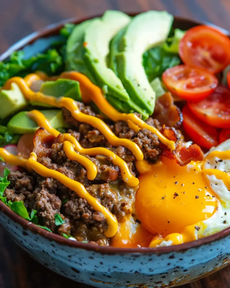 High-Protein Cheeseburger Bowls Recipe – Low-Carb Meal Prep with Ground Beef & Burger Sauce