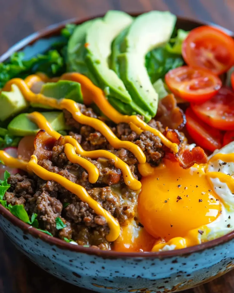 High-Protein Cheeseburger Bowls Recipe – Low-Carb Meal Prep with Ground Beef & Burger Sauce