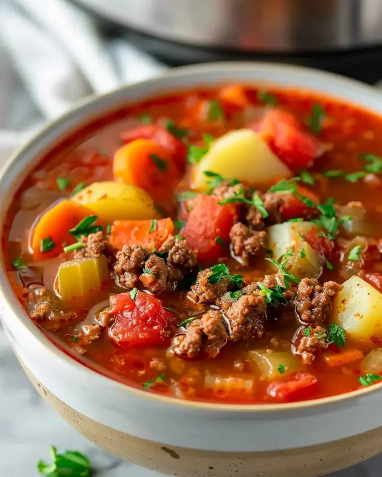 Mouthwatering Instant Pot Ground Beef Soup