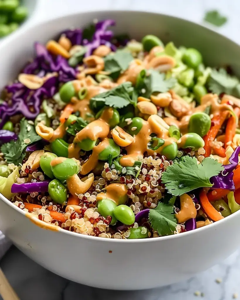 Crunchy Asian Edamame Salad with Peanut Dressing Recipe