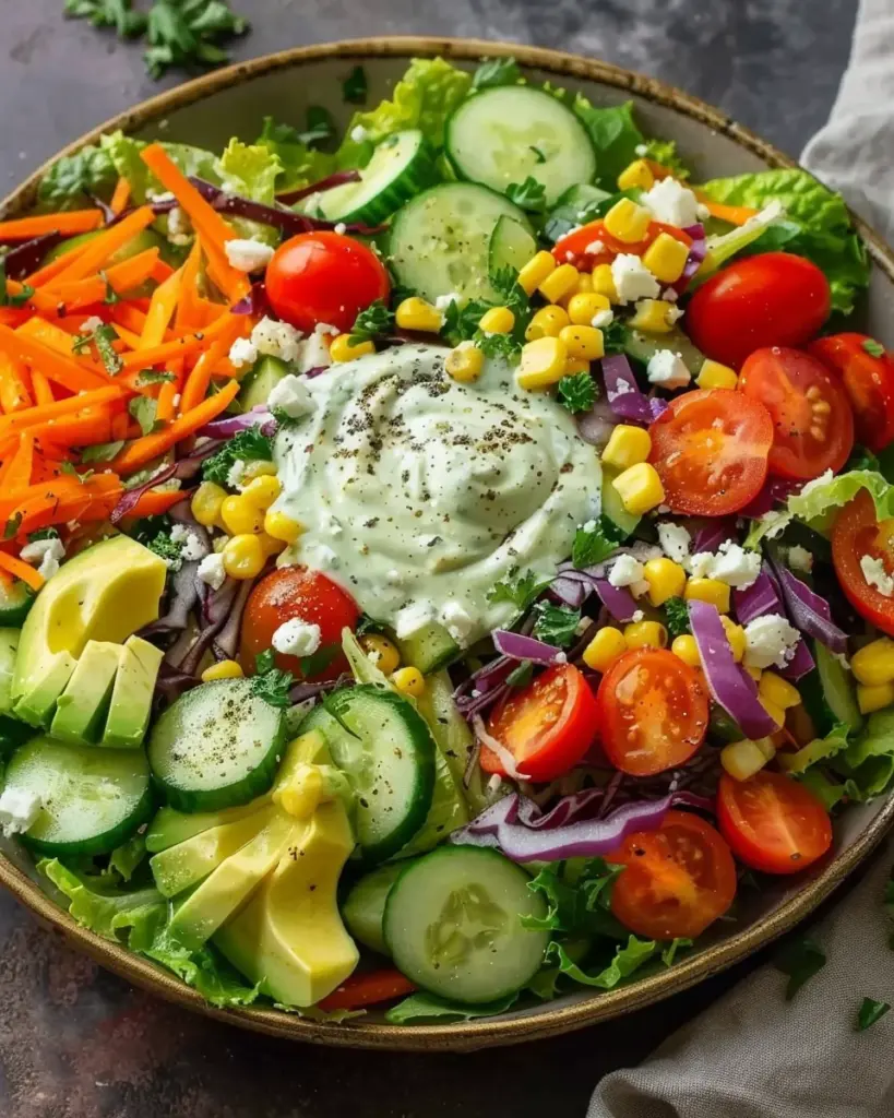Zesty Divorce Salad with Crunchy Vegetables and Creamy Dressing 4 2 2 20