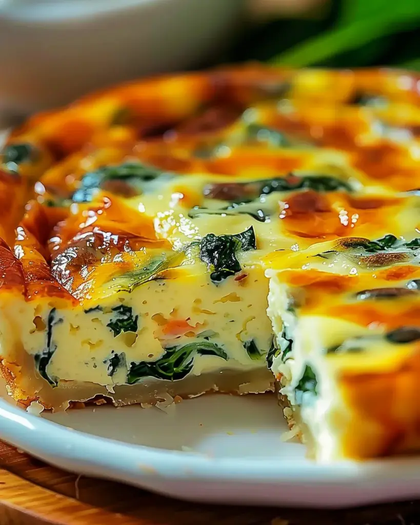 Irresistibly Creamy Cottage Cheese and Spinach Crustless Quiche