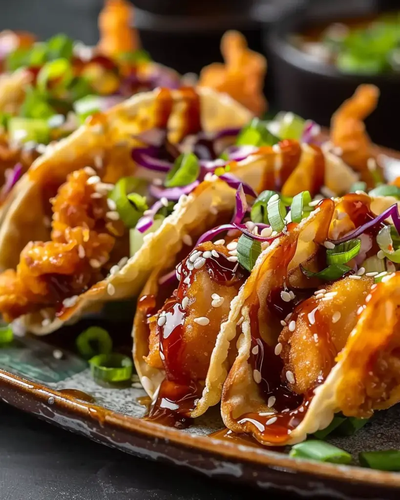 Crispy Chicken Wonton Tacos Recipe with Perfect Teriyaki Glaze
