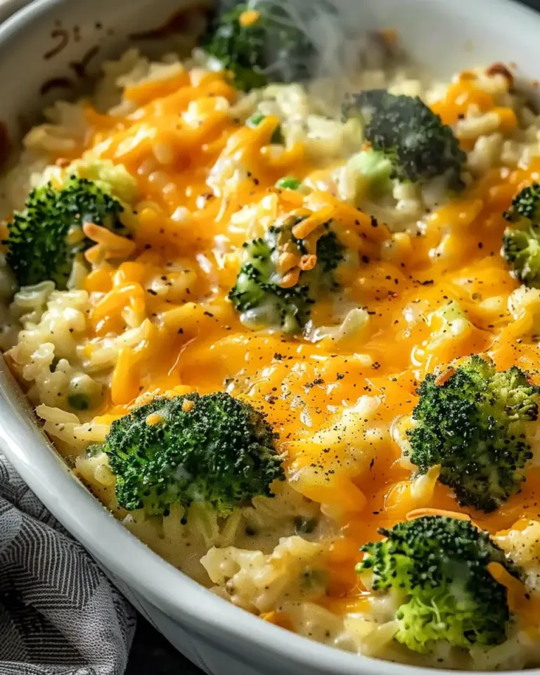 Creamy Cheesy Broccoli Rice Casserole
