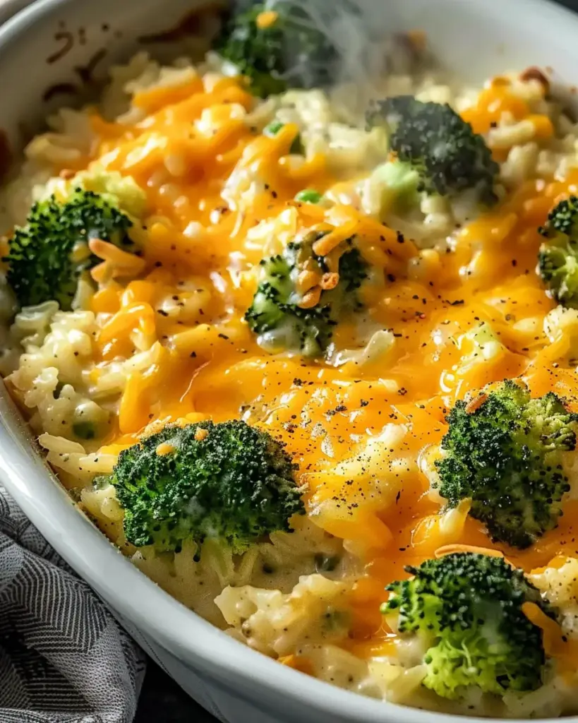 Creamy Cheesy Broccoli Rice Casserole