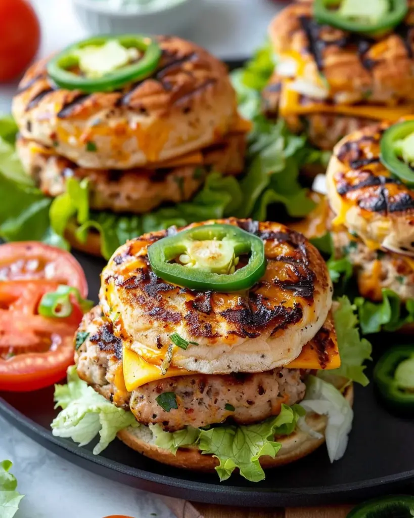 Jalapeño Cheddar Turkey Burgers