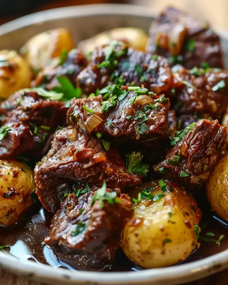 Slow Cooker Garlic Butter Beef with Potatoes