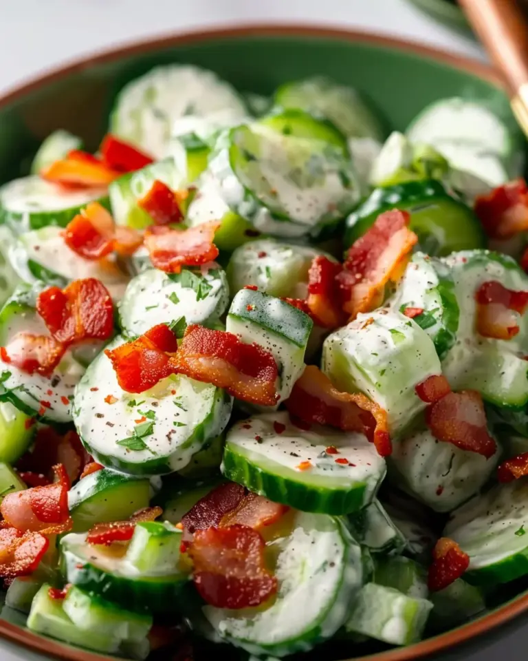 Crunchy Cucumber Salad with Bacon