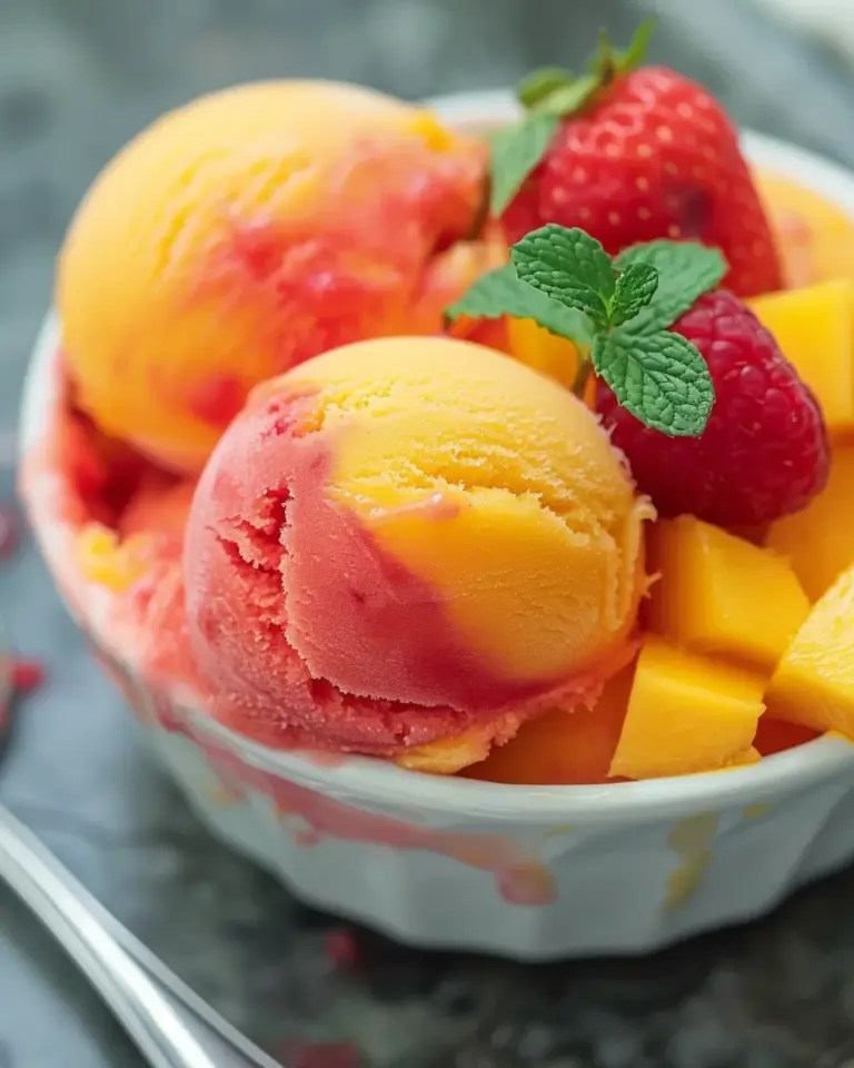 Mango Strawberry Sorbet