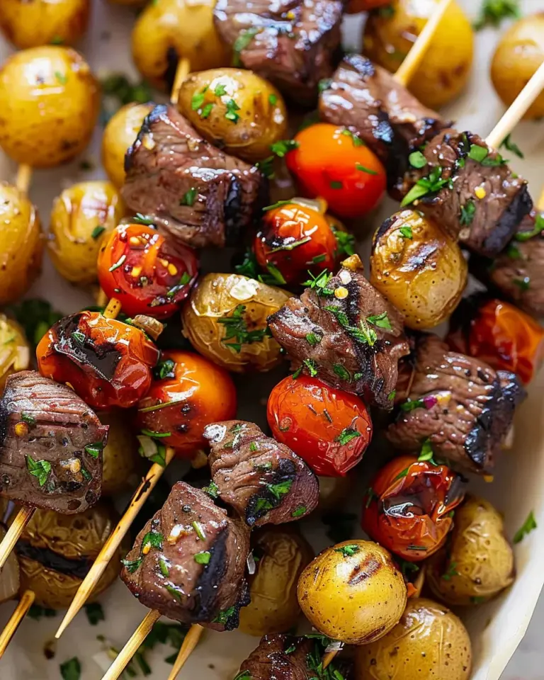Rosemary Garlic Steak Kebabs