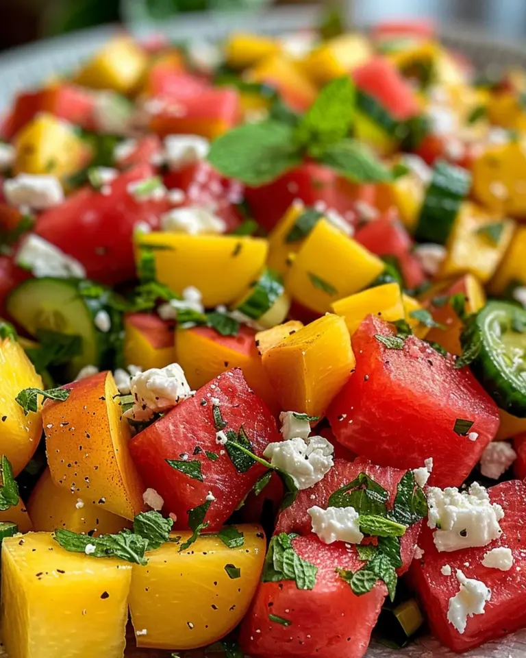 Peach Watermelon Salad Recipe