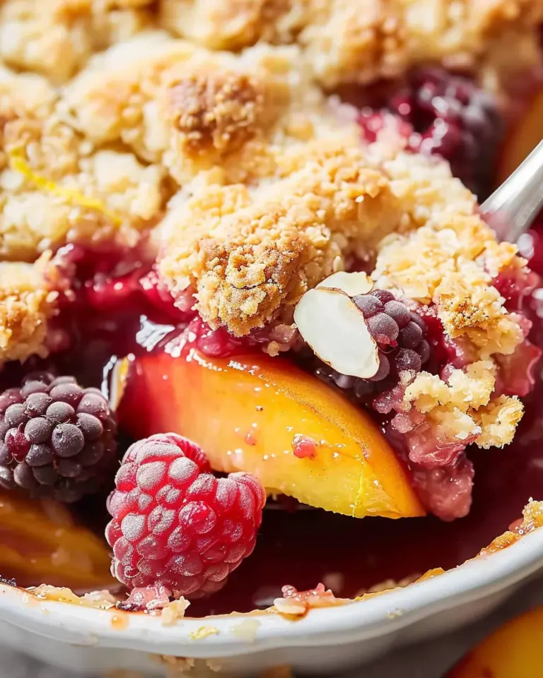Easy Peach and Raspberry Cobbler